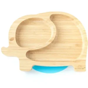 Eco Rascals Bamboe Olifant Bordje Met Zuignap Blauw